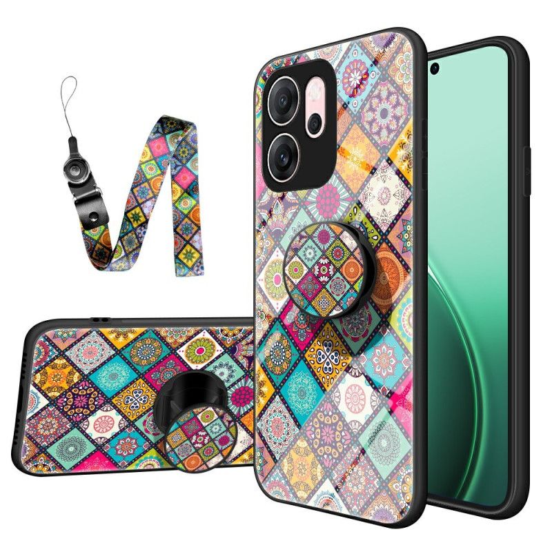 Hoesje Oppo Reno 14f 5g Patchwork Standaard En Draagkoord