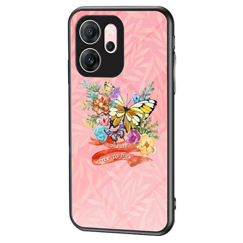 Hoesje Voor Oppo Reno 14f 5g Vlinder Gehard Glas