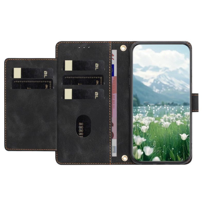 Leren Hoesje Oppo Reno 14f 5g Bloemen Suède-effect Bescherming Hoesje