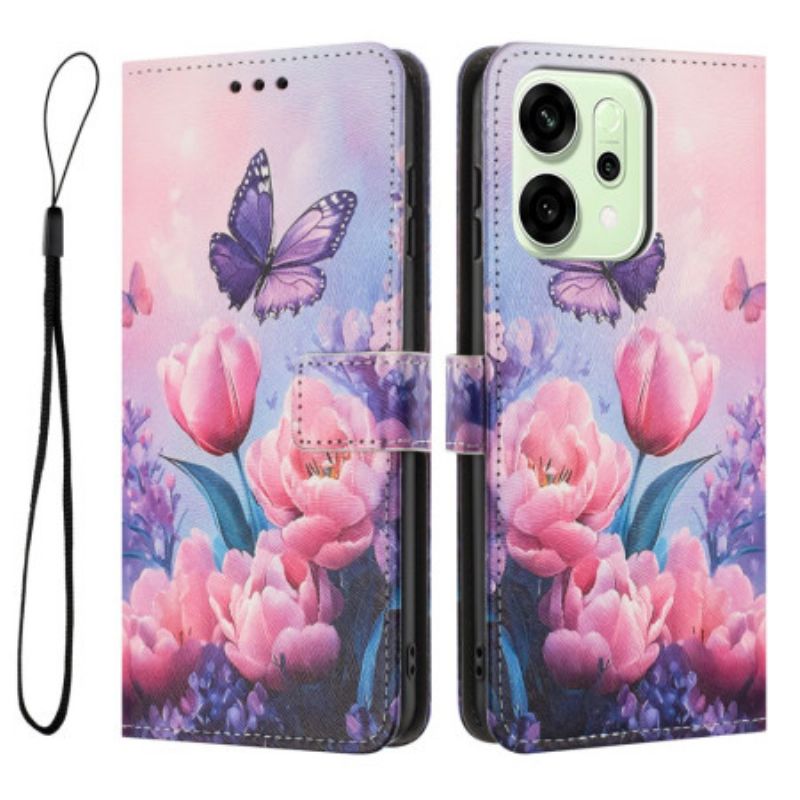 Leren Hoesje Voor Oppo Reno 14f 5g Floralie
