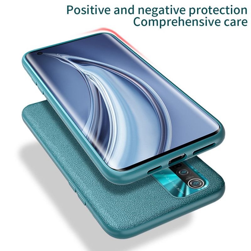 Case Hoesje Xiaomi Mi 10 / 10 Pro Oranje Zwart Telefoonhoesje Hybride Leereffect