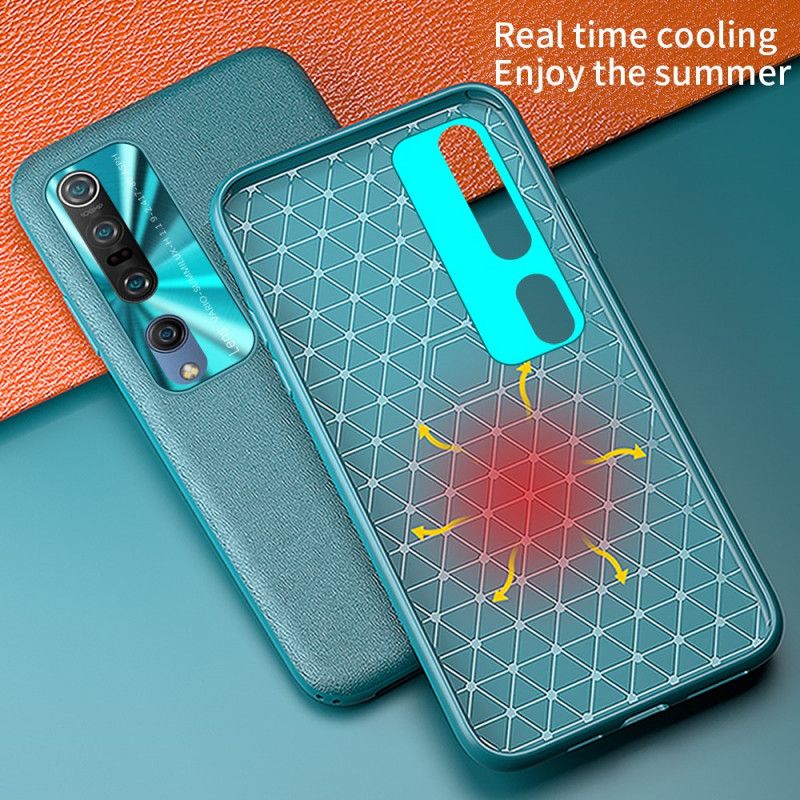 Case Hoesje Xiaomi Mi 10 / 10 Pro Oranje Zwart Telefoonhoesje Hybride Leereffect
