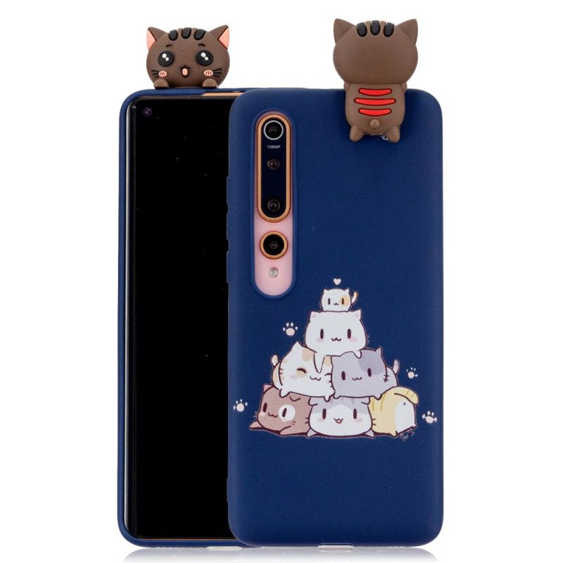 Cover Hoesje Xiaomi Mi 10 / 10 Pro Telefoonhoesje Stapel 3D Katten