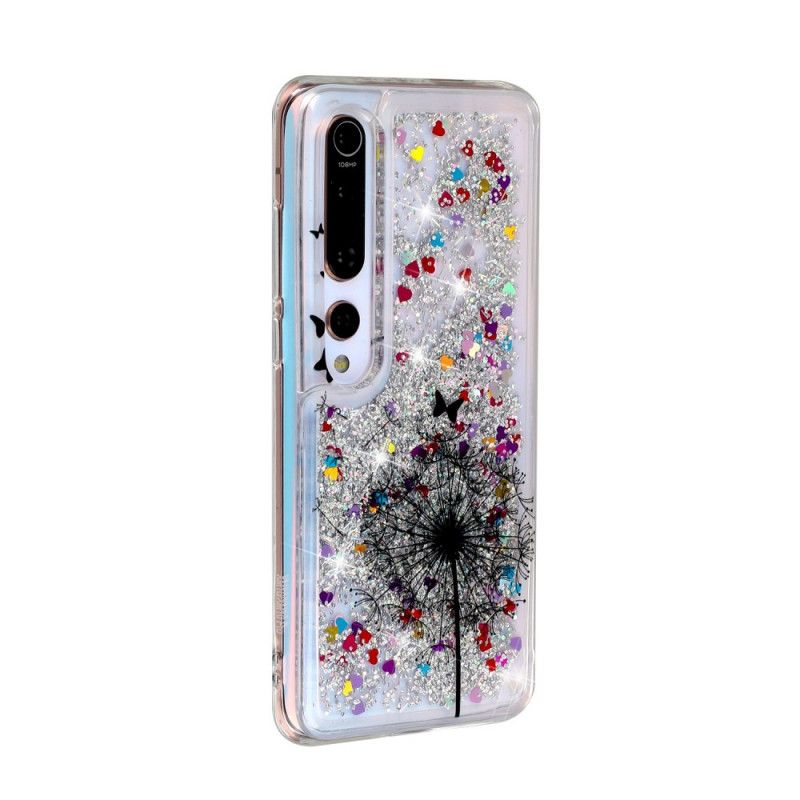 Hoesje voor Xiaomi Mi 10 / 10 Pro Glitter Paardebloemen