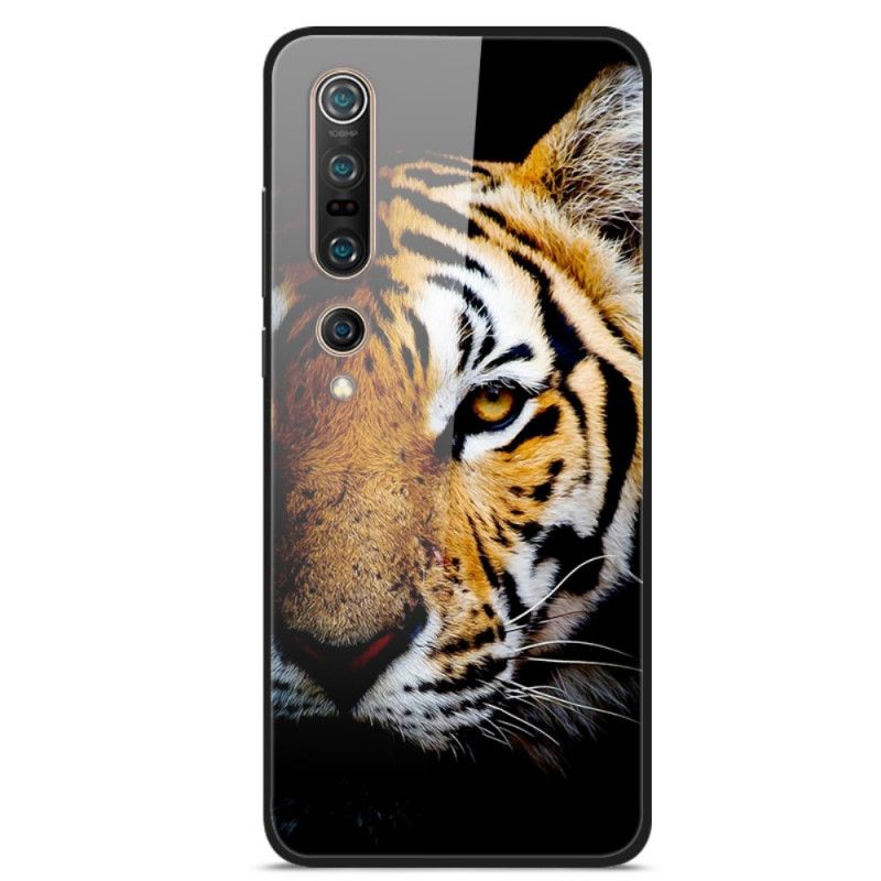 Hoesje voor Xiaomi Mi 10 / 10 Pro Realistisch Tijger Gehard Glas