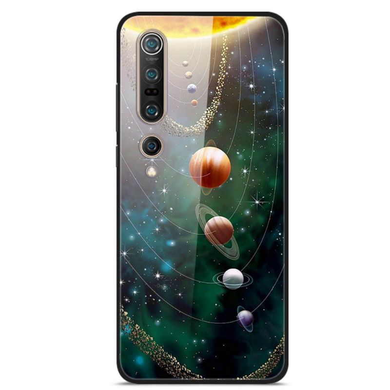 Hoesje Xiaomi Mi 10 / 10 Pro Telefoonhoesje Zonnestelsel Planeten Gehard Glas