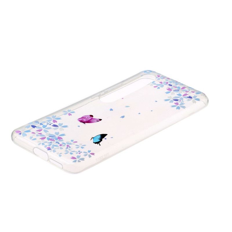 Hoesje Xiaomi Mi 10 / 10 Pro Transparante Vlinders En Bloemen