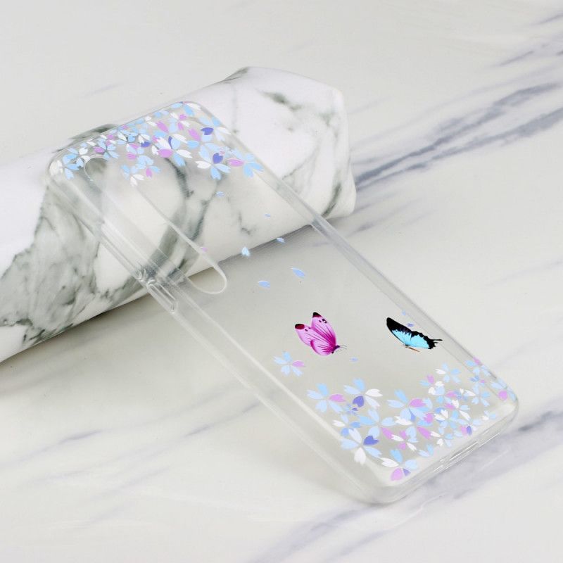 Hoesje Xiaomi Mi 10 / 10 Pro Transparante Vlinders En Bloemen