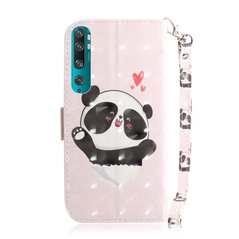 Leren Hoesje voor Xiaomi Mi 10 / 10 Pro Panda Love Met String
