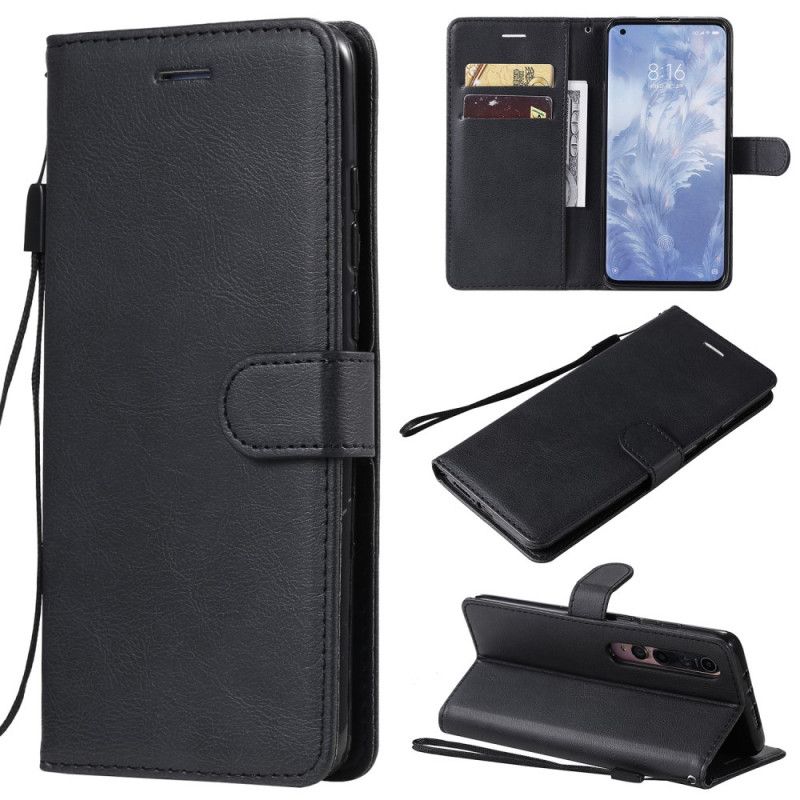 Leren Hoesje Xiaomi Mi 10 / 10 Pro Roségoud Zwart Telefoonhoesje Stijl Leren Riem