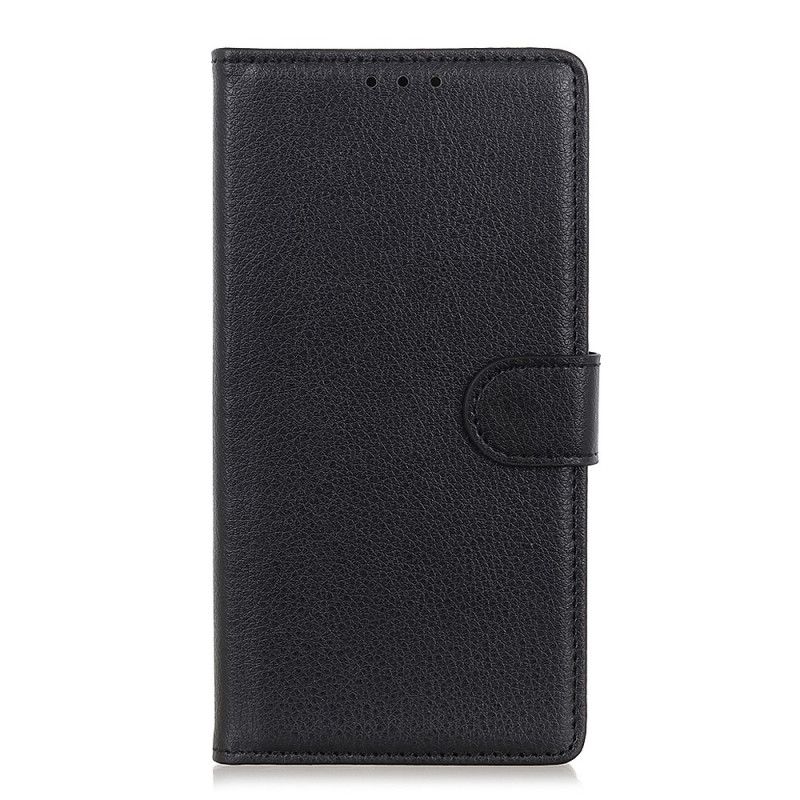 Leren Hoesje Xiaomi Mi 10 / 10 Pro Zwart Lychee Kunstleer