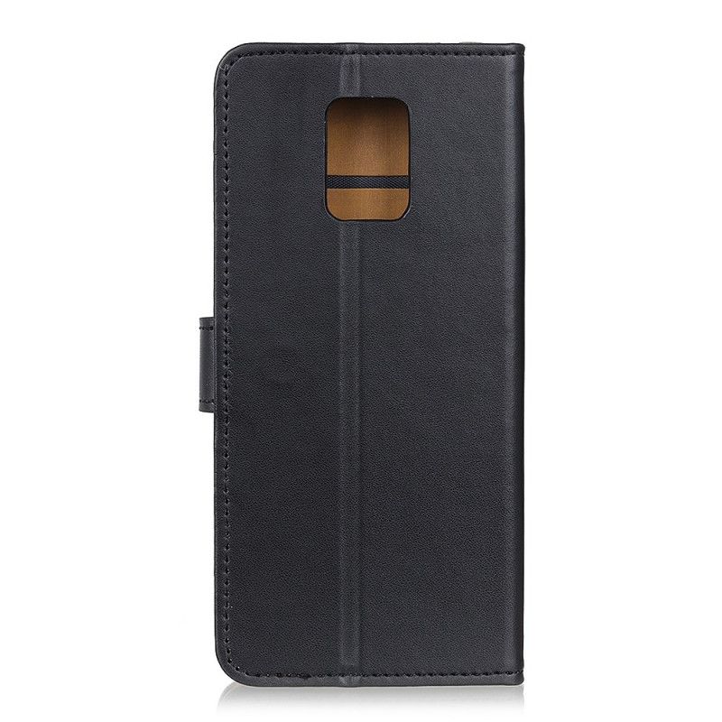 Flip Case Leren Xiaomi Redmi 10X / 10X Pro Donkerblauw Zwart Eenvoudig Kunstleer