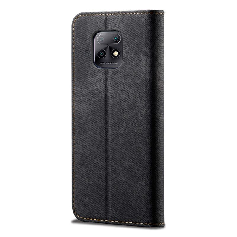 Folio-hoesje Xiaomi Redmi 10X / 10X Pro Donkerblauw Zwart Telefoonhoesje Jeansstof