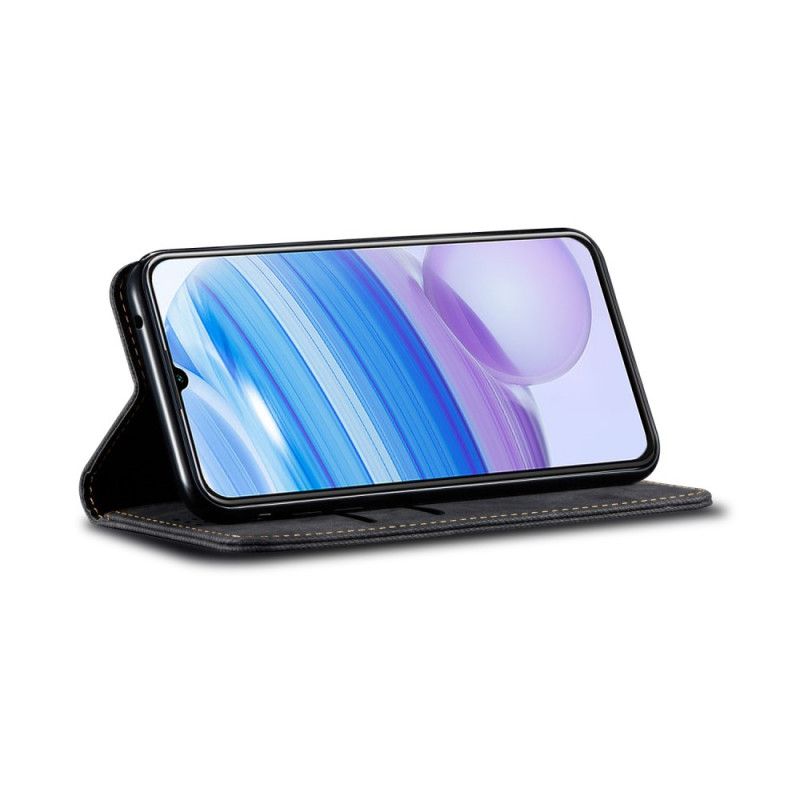Folio-hoesje Xiaomi Redmi 10X / 10X Pro Donkerblauw Zwart Telefoonhoesje Jeansstof