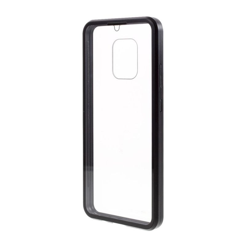 Hoesje Xiaomi Redmi 10X / 10X Pro Rood Zwart Voor En Achter Gehard Glas En Metaal