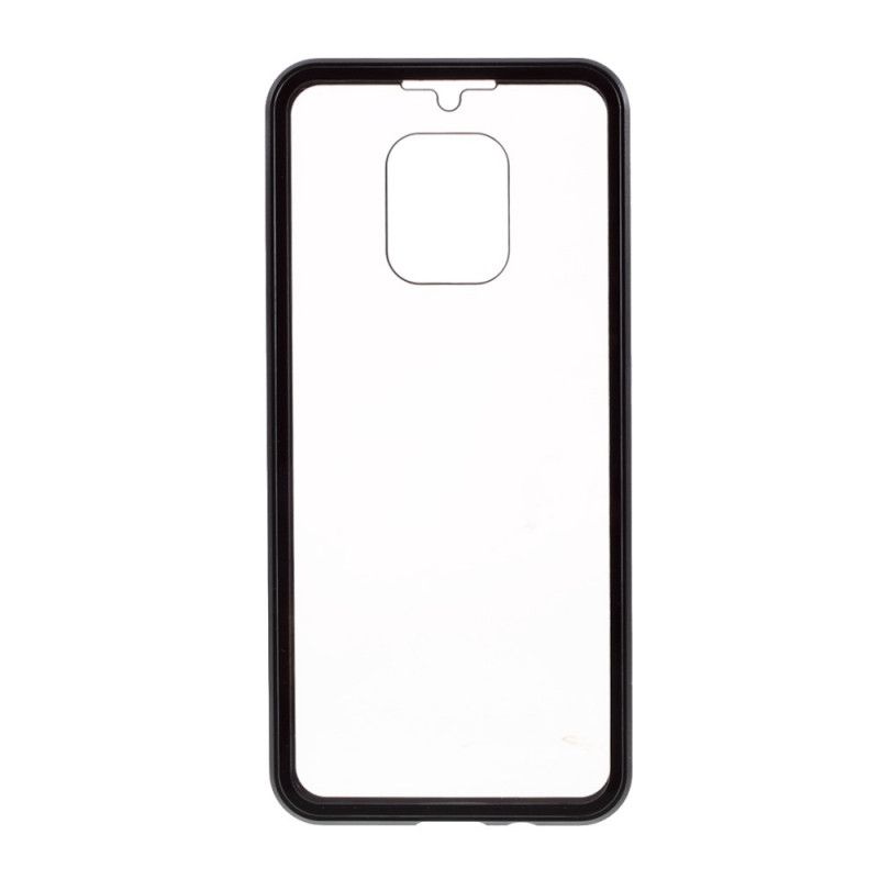 Hoesje Xiaomi Redmi 10X / 10X Pro Rood Zwart Voor En Achter Gehard Glas En Metaal