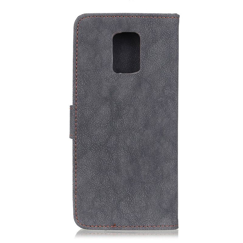 Leren Hoesje voor Xiaomi Redmi 10X / 10X Pro Geel Zwart Retro Khazneh Splitleer