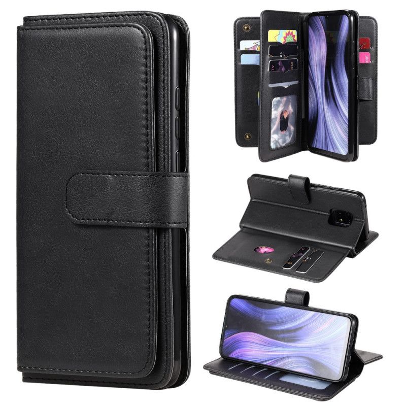 Leren Hoesje voor Xiaomi Redmi 10X / 10X Pro Groen Zwart Multifunctionele 10 Kaarthouders