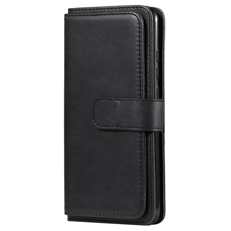 Leren Hoesje voor Xiaomi Redmi 10X / 10X Pro Groen Zwart Multifunctionele 10 Kaarthouders