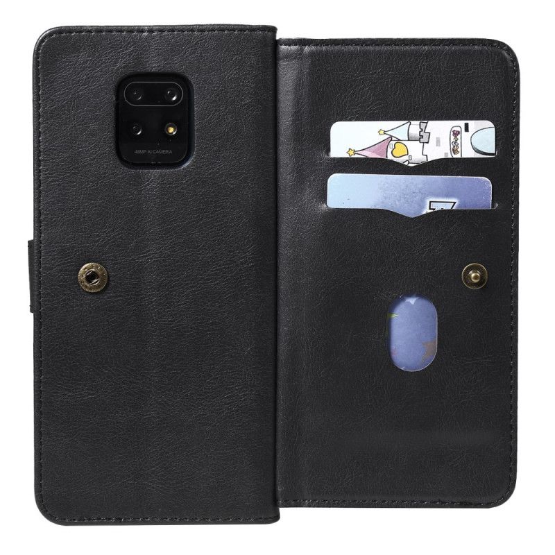 Leren Hoesje voor Xiaomi Redmi 10X / 10X Pro Groen Zwart Multifunctionele 10 Kaarthouders