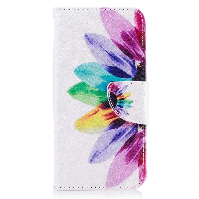 Leren Hoesje Samsung Galaxy J3 2017 Aquarelbloem