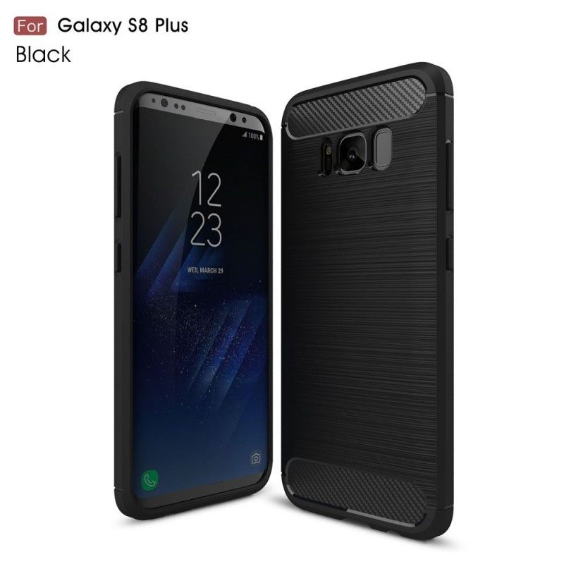 Case Hoesje Samsung Galaxy S8 Plus Rood Zwart Telefoonhoesje Geborsteld Koolstofvezel