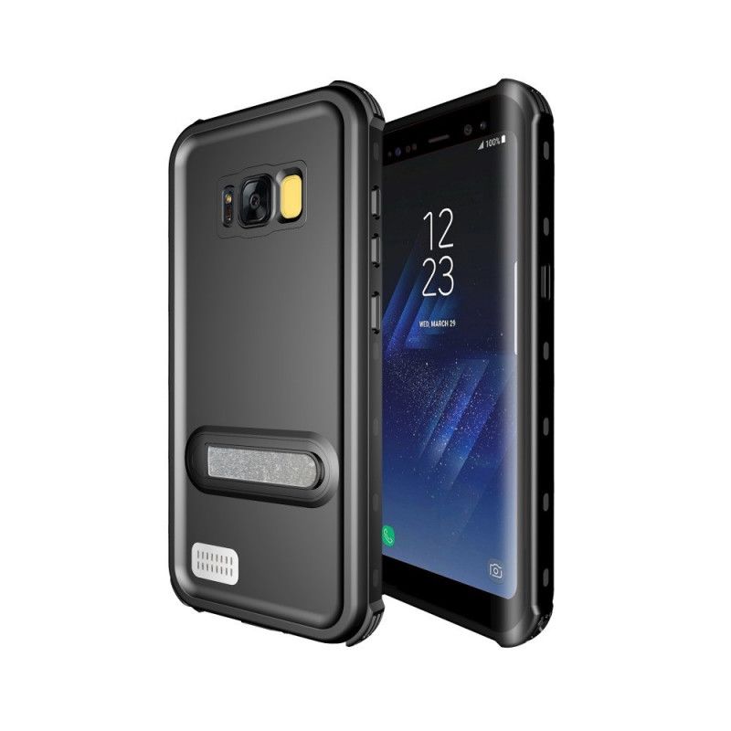 Case Hoesje Samsung Galaxy S8 Plus Wit Zwart Telefoonhoesje Waterdicht Met Rode Peper Steun