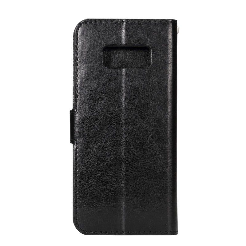 Flip Case Leren Samsung Galaxy S8 Plus Zwart Leereffect