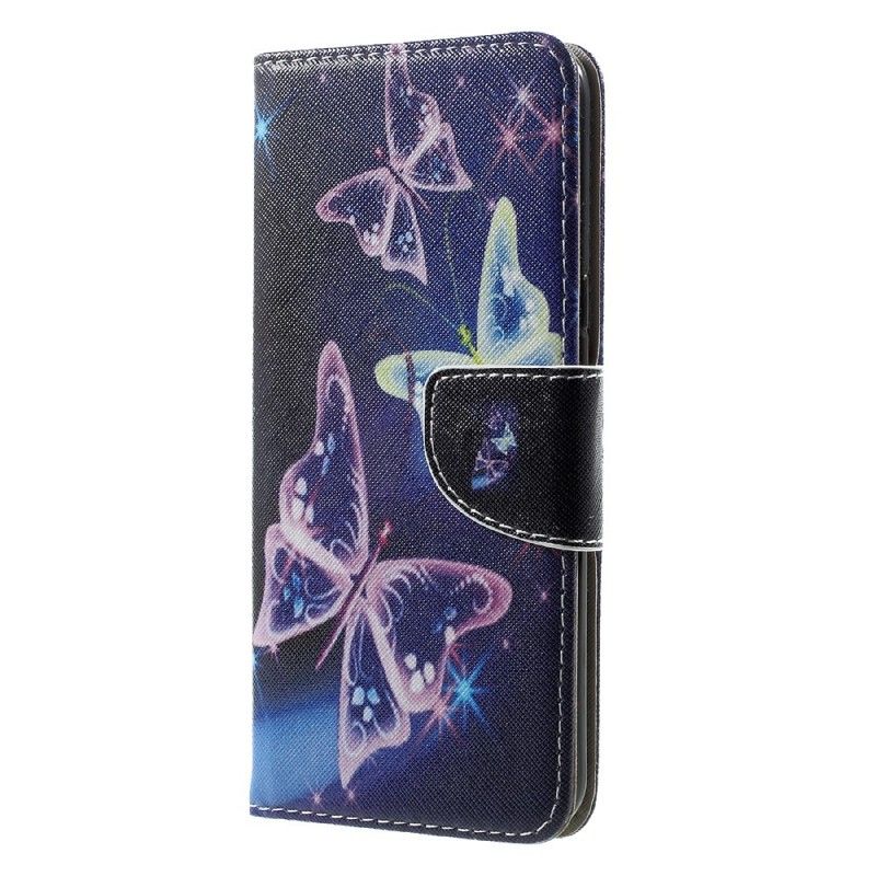 Leren Hoesje Samsung Galaxy S8 Plus Paars Vlinders