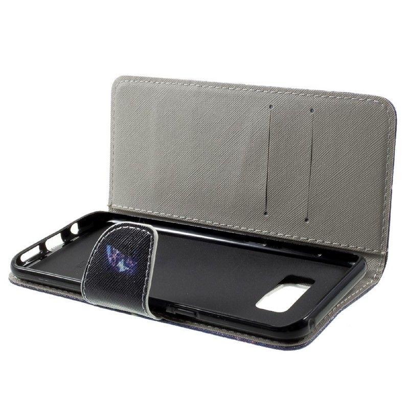 Leren Hoesje Samsung Galaxy S8 Plus Paars Vlinders