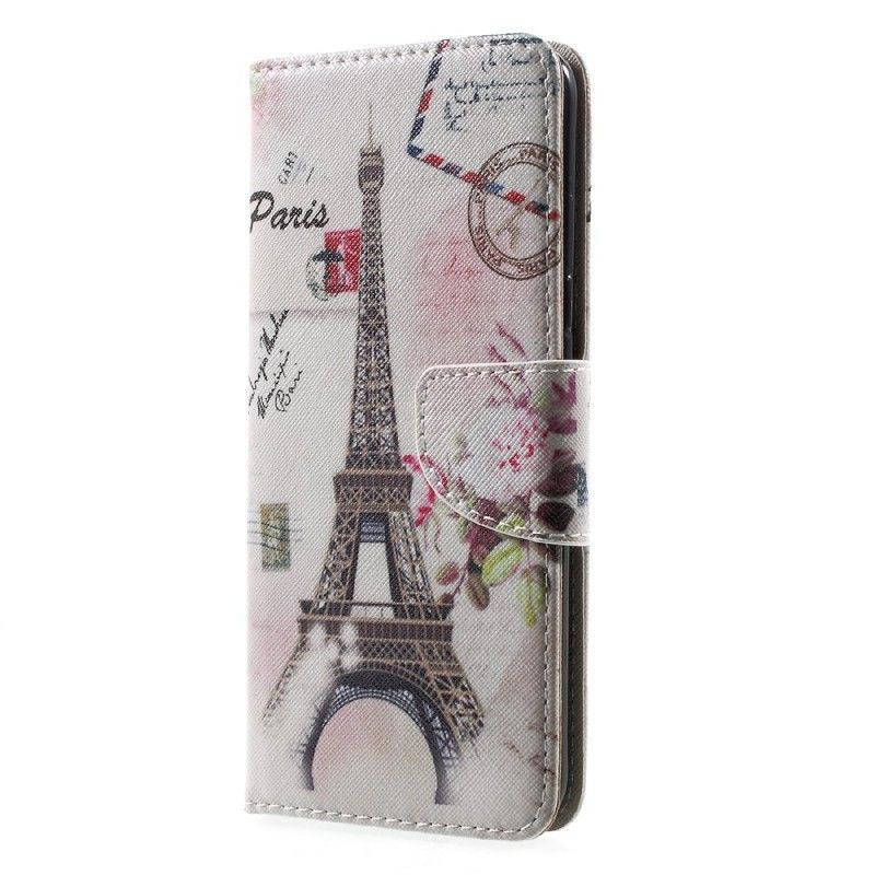 Leren Hoesje Samsung Galaxy S8 Plus Retro Eiffeltoren