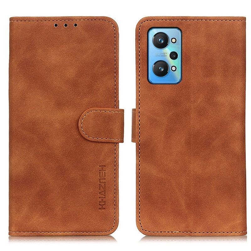 Leren Hoesje voor Realme GT Neo 3T / Neo 2 Vintage Mat Leereffect Khazneh