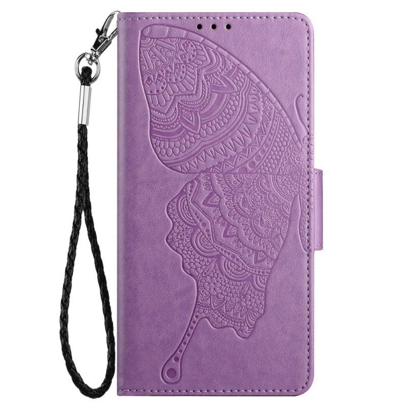 Flip Case voor Samsung Galaxy S23 5G Tweekleurige Barokke Vlinder