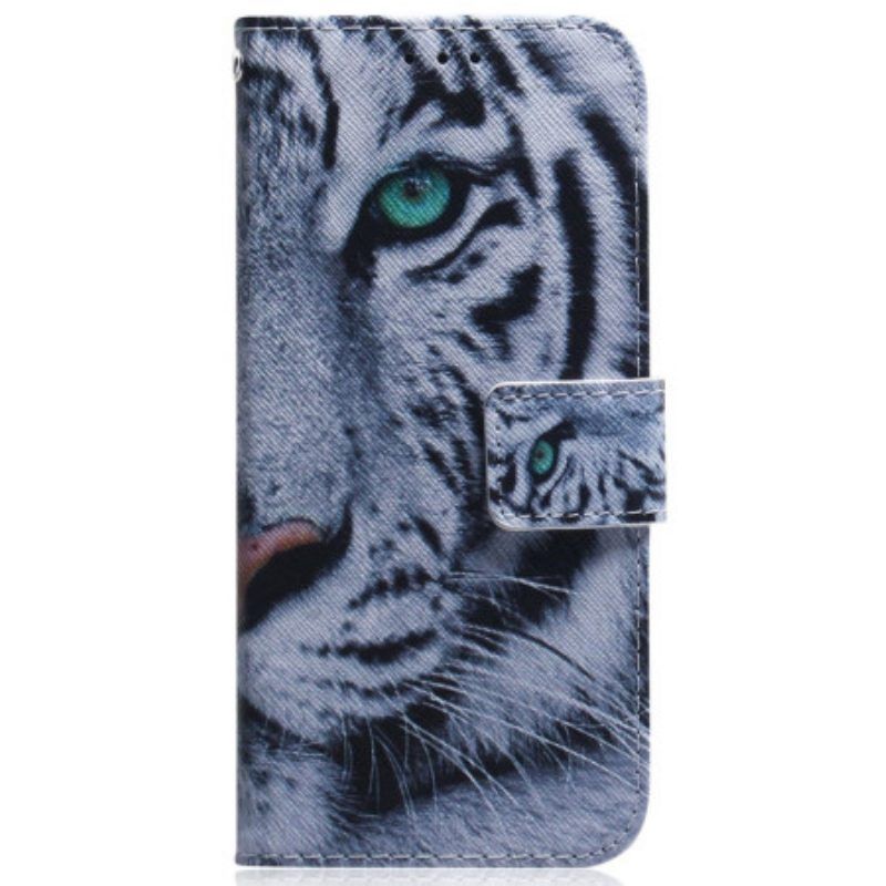 Folio-hoesje voor Samsung Galaxy S23 5G Witte Tijger