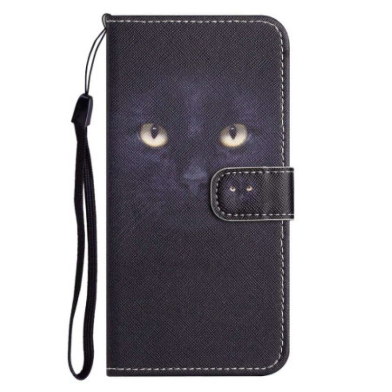 Leren Hoesje voor Samsung Galaxy S23 5G Met Ketting String Kat