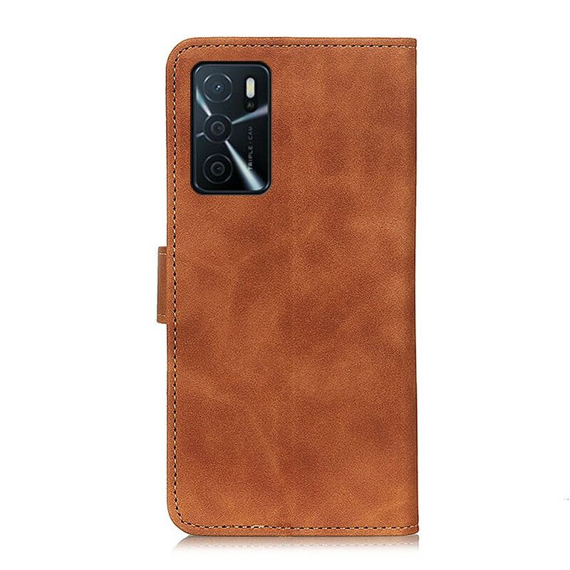Bescherming Hoesje Oppo A16 / A16s Mate Leder Effect Vintage Khazneh