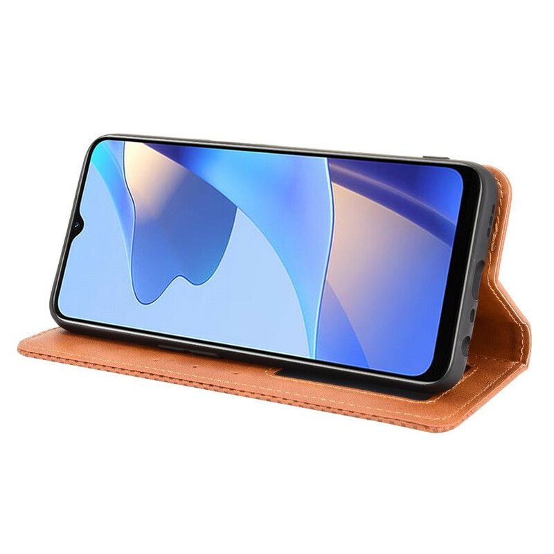 Folio-hoesje Oppo A16 / A16s Gestileerd Vintage Leereffect Bescherming Hoesje