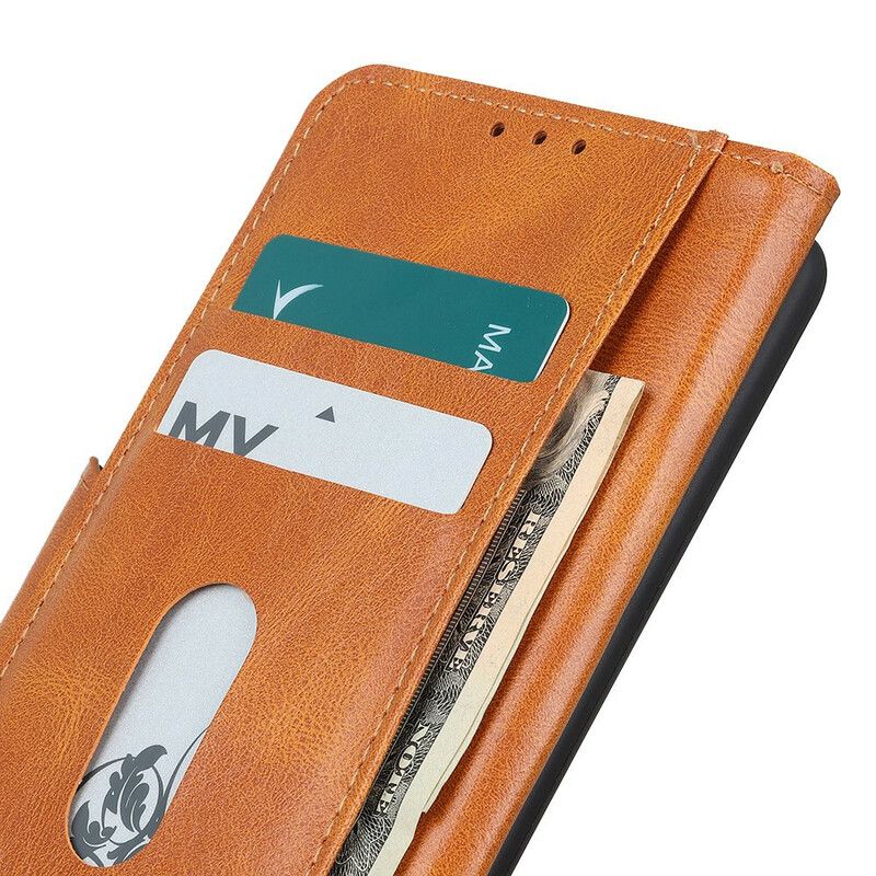 Folio-hoesje Oppo A16 / A16s Telefoonhoesje Omkeerbare Sluiting Met Leereffect