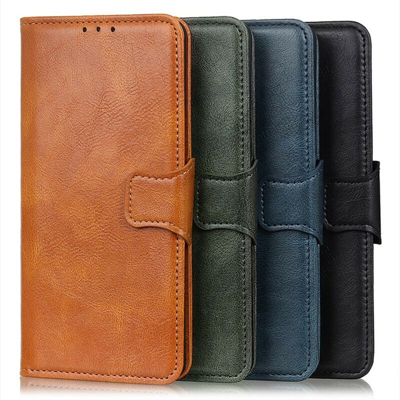 Folio-hoesje Oppo A16 / A16s Telefoonhoesje Omkeerbare Sluiting Met Leereffect