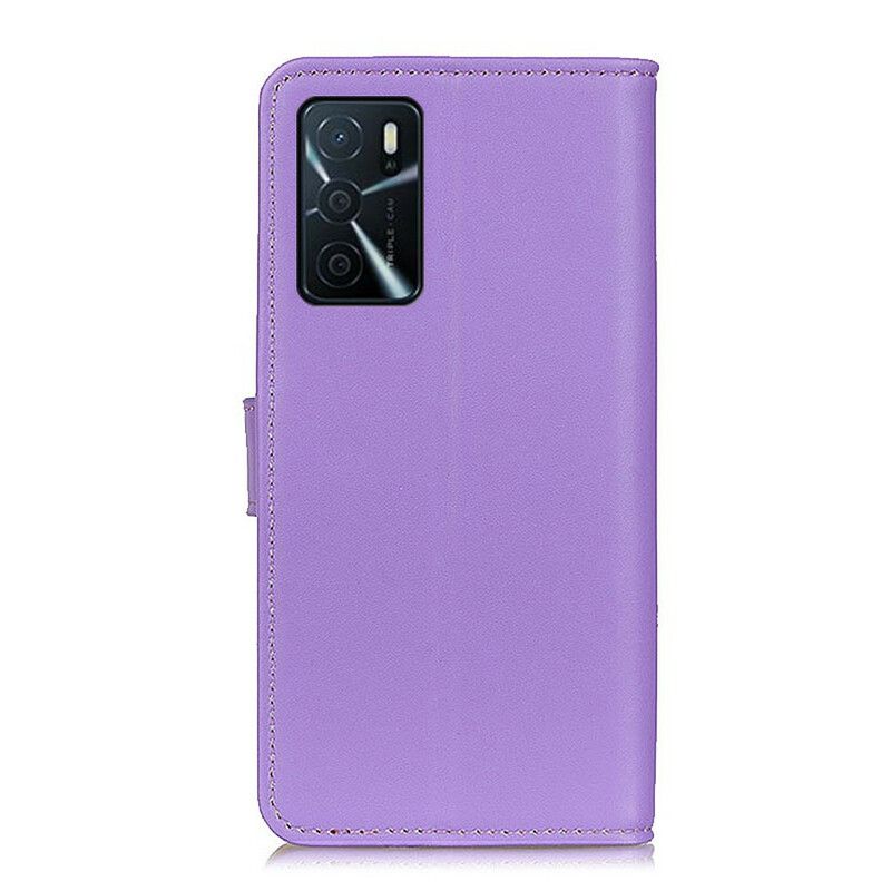Leren Hoesje Voor Oppo A16 / A16s Effen Kunstleer