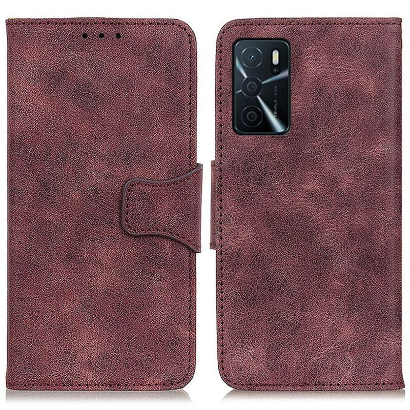 Leren Hoesje Voor Oppo A16 / A16s Vintage Splitleer