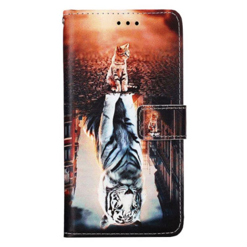 Leren Hoesje voor Samsung Galaxy S23 Ultra 5G Katje