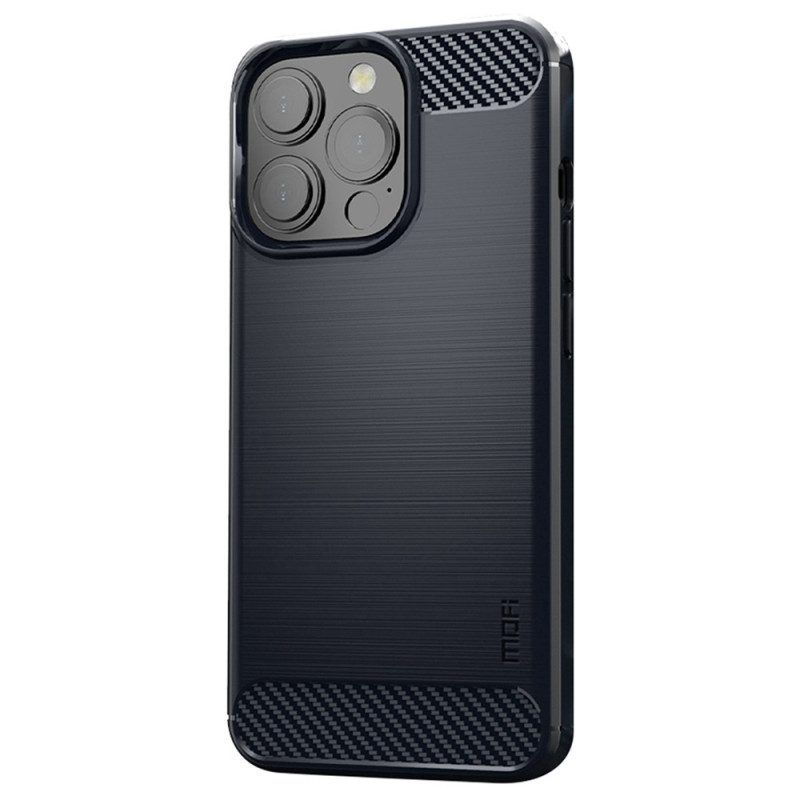 Hoesje voor iPhone 14 Pro Max Mofi Geborsteld Koolstofvezel