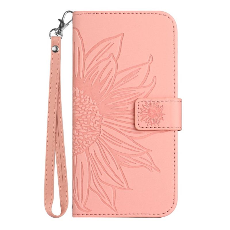 Bescherming Hoesje Realme C55 Bandje Met Zonnebloemprint