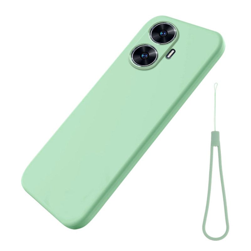 Cover Hoesje Realme C55 Telefoonhoesje Vloeibare Siliconen Met Bandje