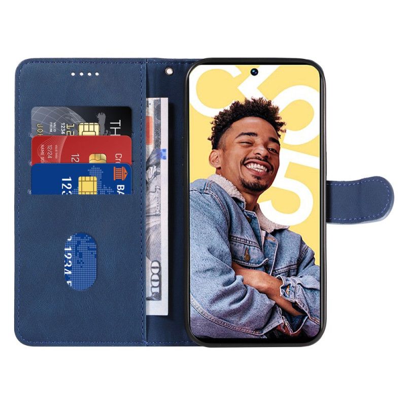 Flip Case Leren Realme C55 Golvende Lijnen Met Koord