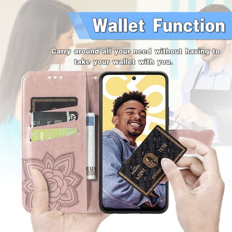 Folio-hoesje Realme C55 Telefoonhoesje Barok Vlinderbandje