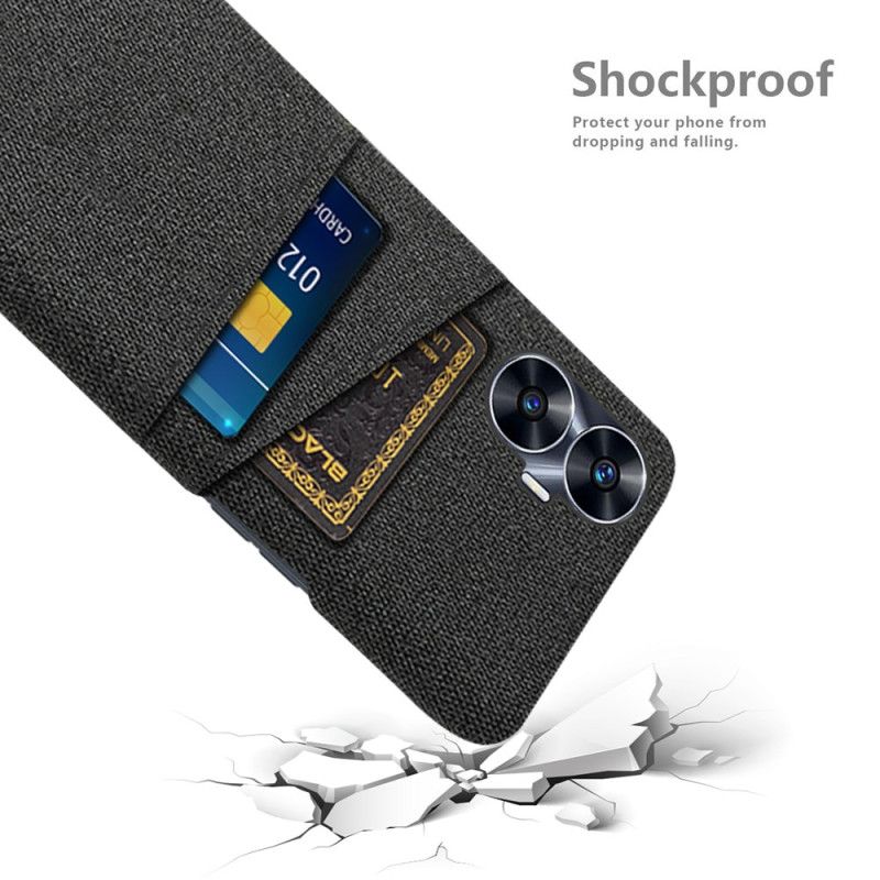 Hoesje Realme C55 Kaarthouder Van Dubbele Stof