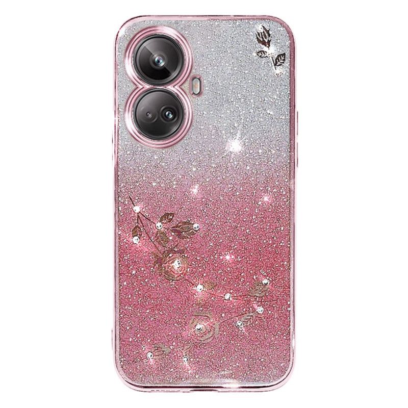 Hoesje Realme C55 Kadem Bloemen En Strass-steentjes
