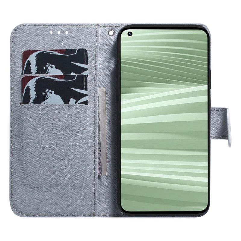 Leren Hoesje Realme C55 Aquarel Wolf